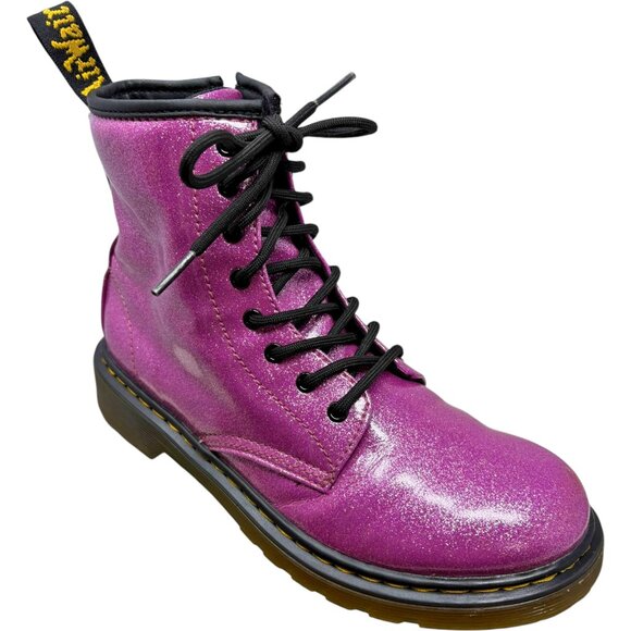 Dr Marten 1460 Glitter J Pink Cosmic Lace up Combat Boots - Picture 3 of 10